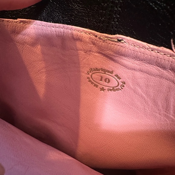 Fluevog VINTAGE LIKE NEW Sopranos Inge black mid-calf ribbon apron boot -9.5/10 - Picture 15 of 16